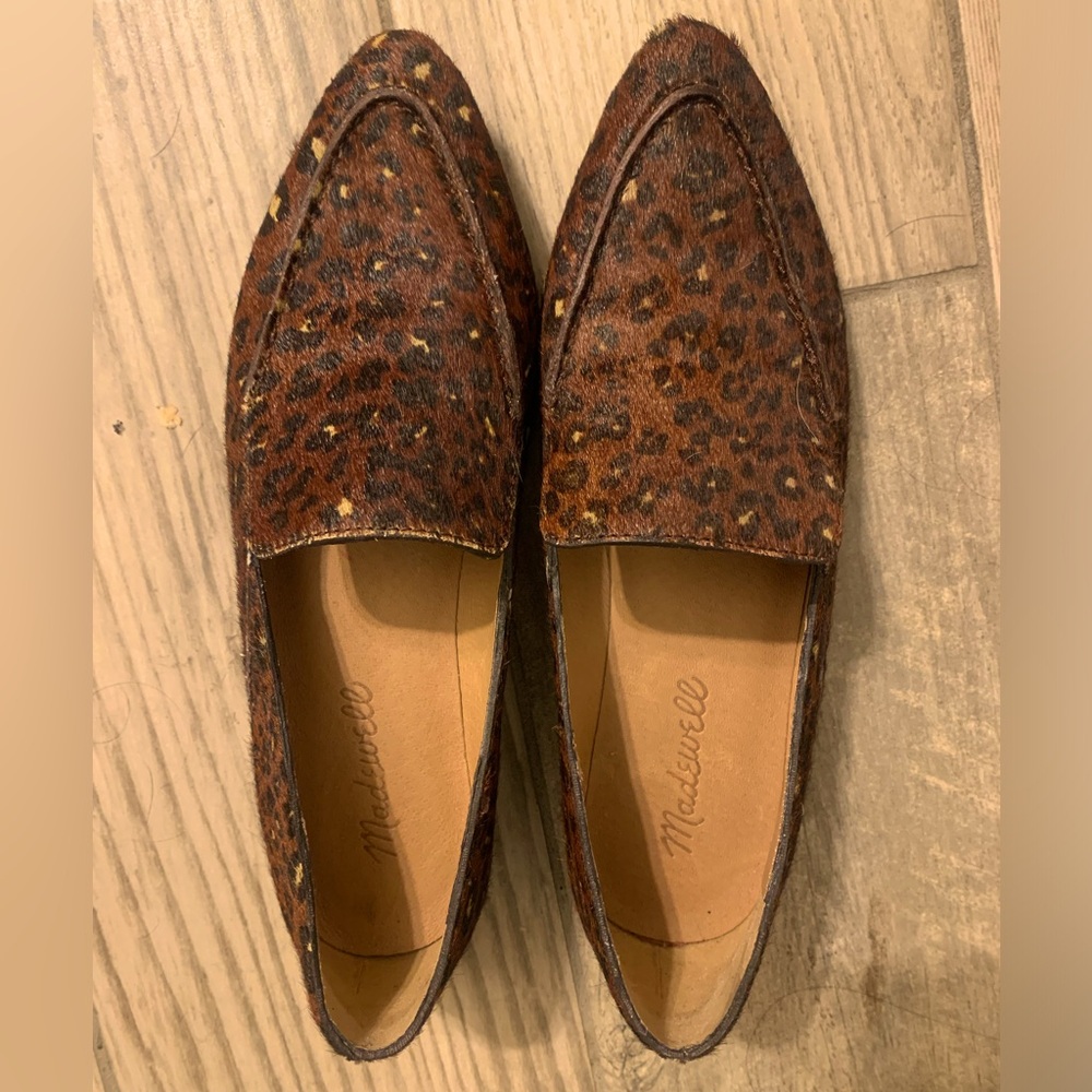 Madewell pony hair pointed toe loafers great used condition.
